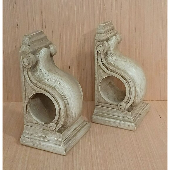 Unbranded Other - Scroll Curtain Rod Scarf Holders Set of 2 Farmhouse Country Rustic Heavy Duty